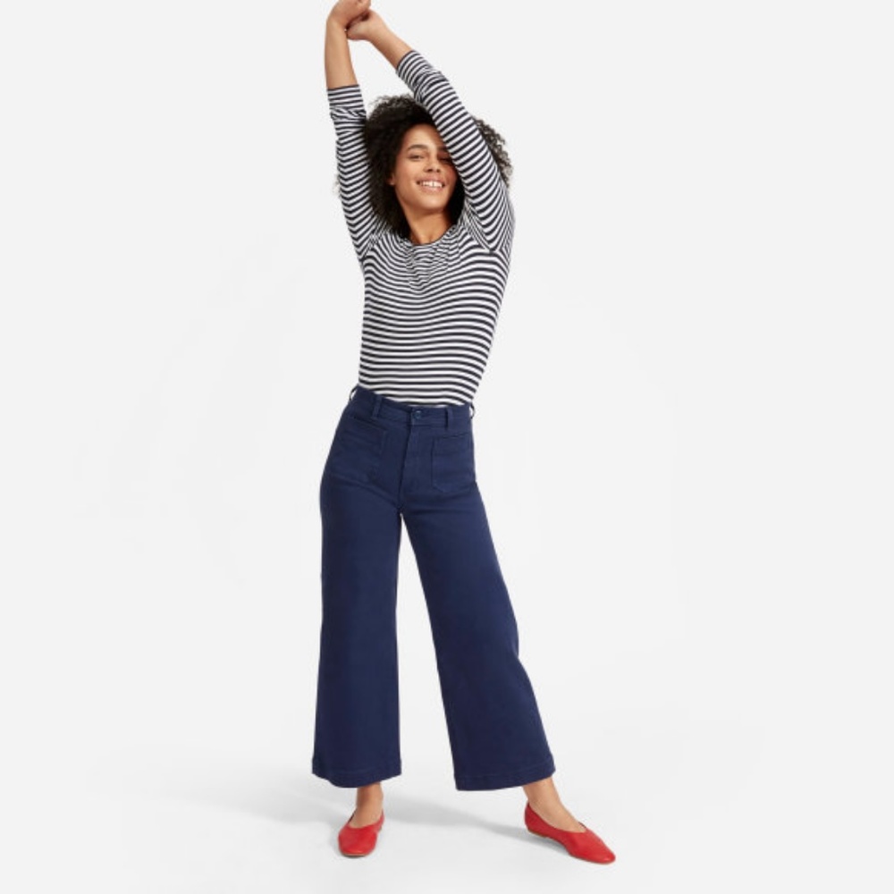 Wide Leg Crop Patch Pocket Pant